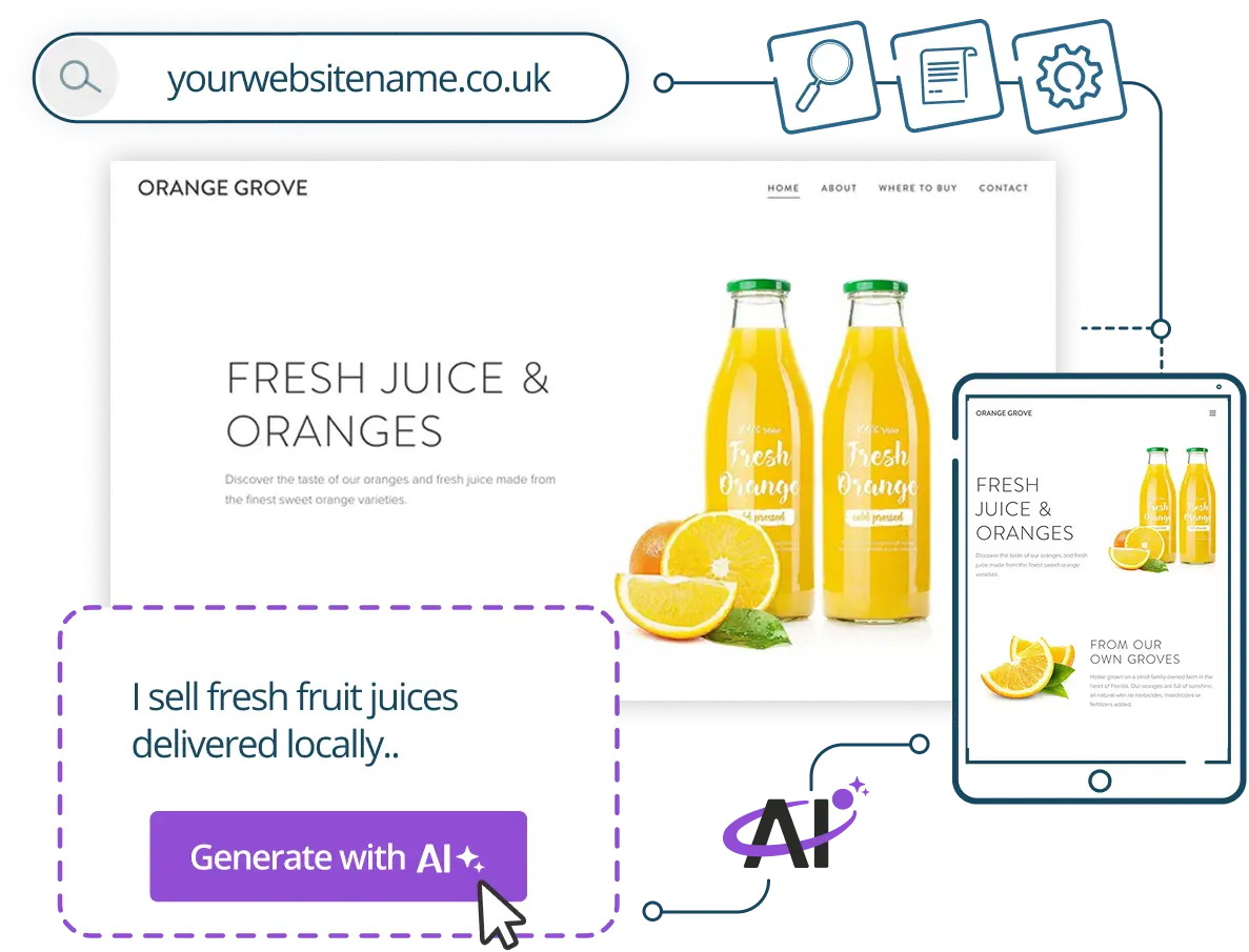 Website in minutes with AI